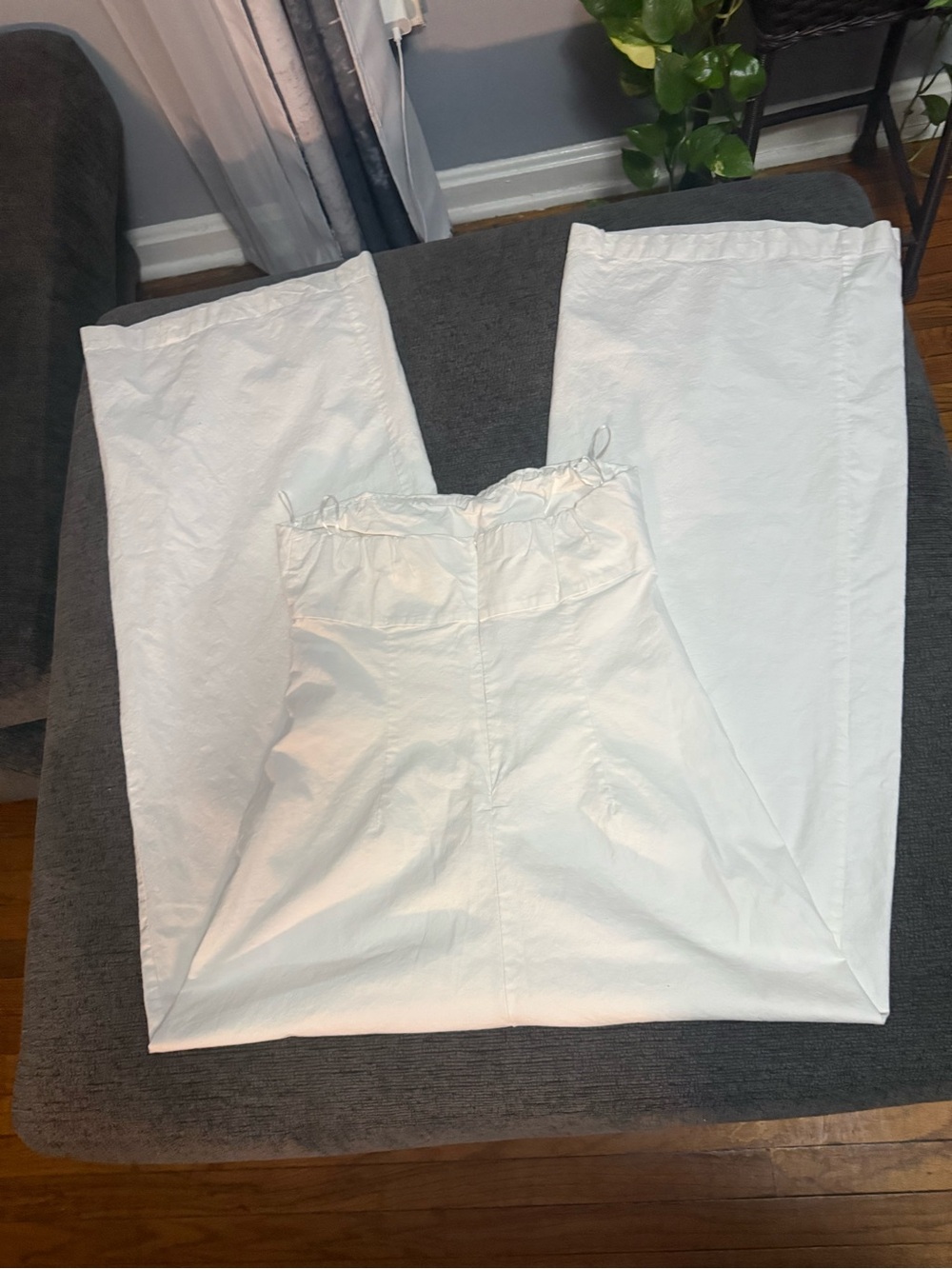 ZARA White Embroidered Strapless Wide Leg Jumpsuit Size M - Picture 9 of 16